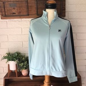 Baby Blue and Black Fila Jogging Jacket